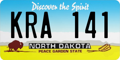 ND license plate KRA141