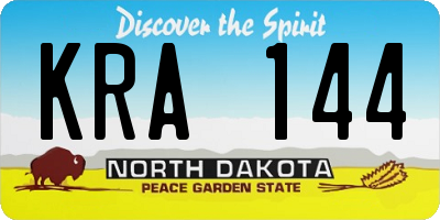 ND license plate KRA144