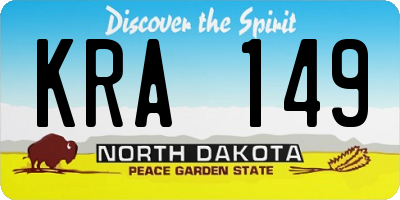 ND license plate KRA149