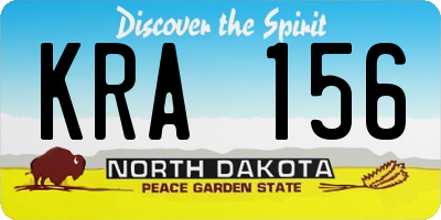 ND license plate KRA156