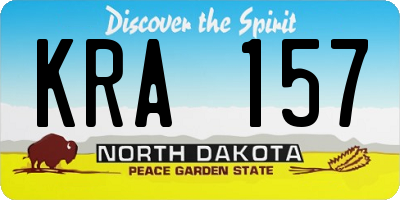 ND license plate KRA157
