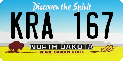 ND license plate KRA167