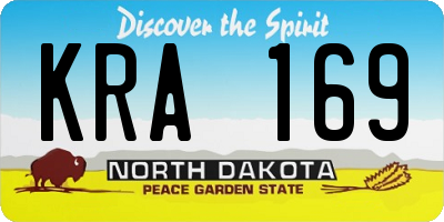 ND license plate KRA169