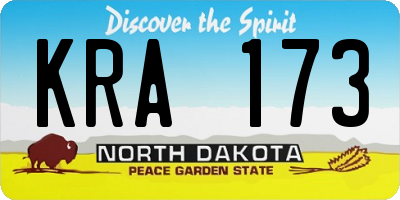 ND license plate KRA173