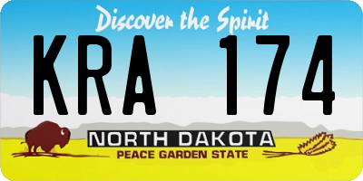 ND license plate KRA174