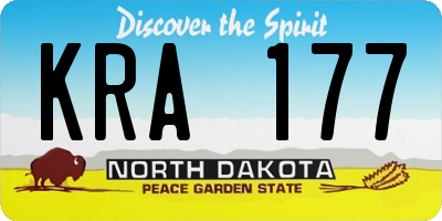 ND license plate KRA177
