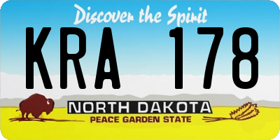 ND license plate KRA178