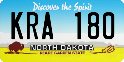 ND license plate KRA180