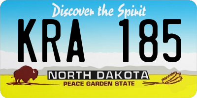 ND license plate KRA185