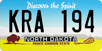ND license plate KRA194