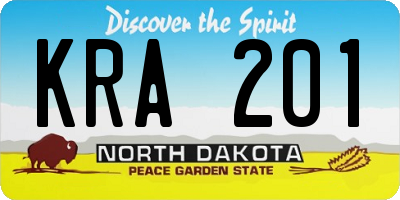 ND license plate KRA201
