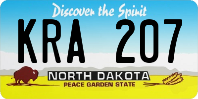 ND license plate KRA207