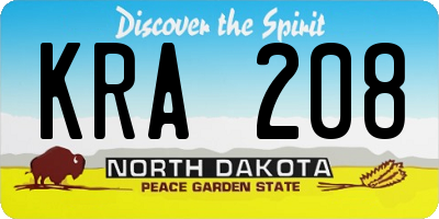 ND license plate KRA208