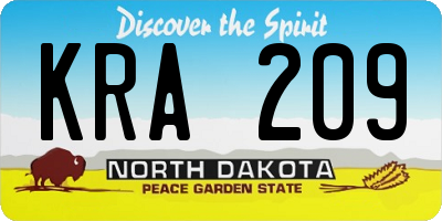 ND license plate KRA209