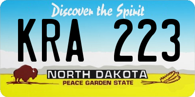 ND license plate KRA223