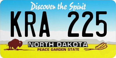 ND license plate KRA225