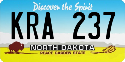 ND license plate KRA237