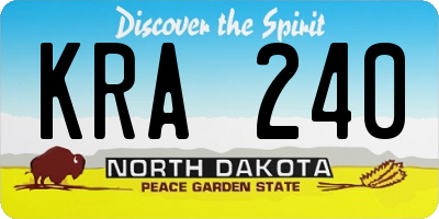 ND license plate KRA240