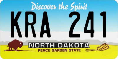 ND license plate KRA241