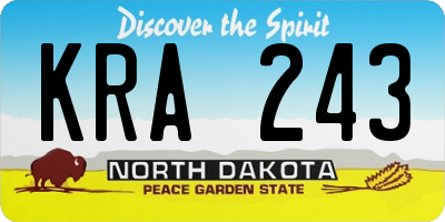 ND license plate KRA243