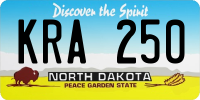 ND license plate KRA250