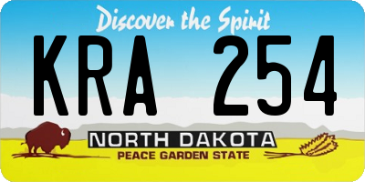 ND license plate KRA254