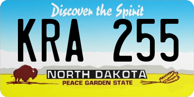ND license plate KRA255