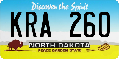 ND license plate KRA260