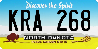 ND license plate KRA268