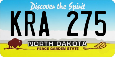 ND license plate KRA275