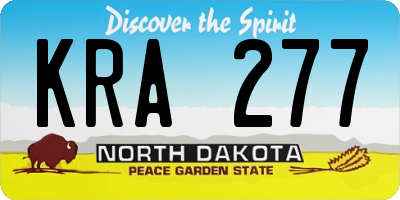 ND license plate KRA277