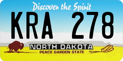ND license plate KRA278