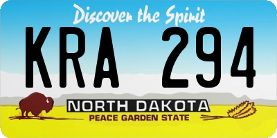 ND license plate KRA294