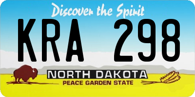 ND license plate KRA298