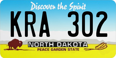 ND license plate KRA302