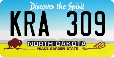 ND license plate KRA309