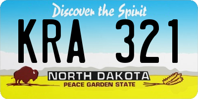 ND license plate KRA321