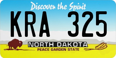 ND license plate KRA325