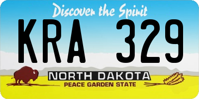 ND license plate KRA329
