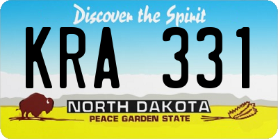 ND license plate KRA331