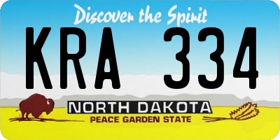 ND license plate KRA334