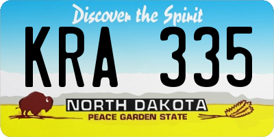 ND license plate KRA335