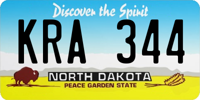 ND license plate KRA344