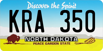 ND license plate KRA350