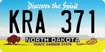 ND license plate KRA371