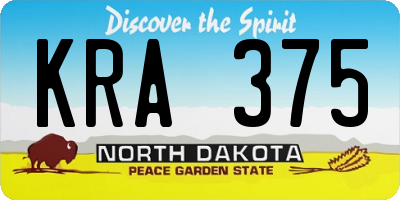 ND license plate KRA375