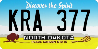 ND license plate KRA377