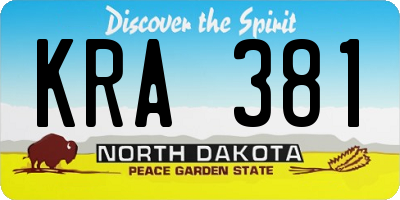 ND license plate KRA381