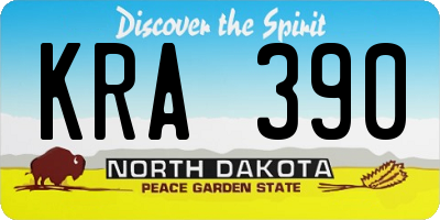 ND license plate KRA390