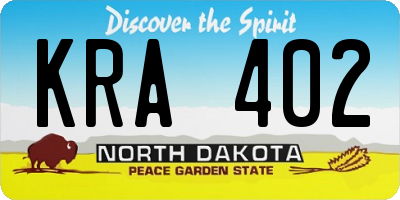 ND license plate KRA402